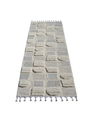 Dywan z frędzlami Cut&Loop Boho-Chic Valora 9500 Szary