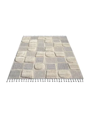 Dywan z frędzlami Cut&Loop Boho-Chic Valora 9500 Szary