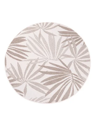 Funkcjonalny dywan okrągły na zewnątrz i do wnętrz, dwustronny DUO 57710 Krem