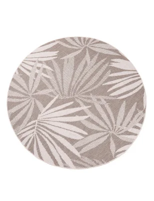 Funkcjonalny dywan okrągły na zewnątrz i do wnętrz, dwustronny DUO 57710 Krem