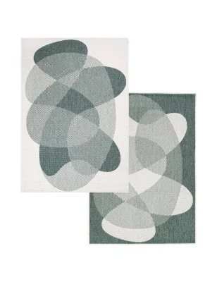 Funkcjonalny dywan na zewnątrz i do wnętrz, dwustronny DUO 58350 Zielony