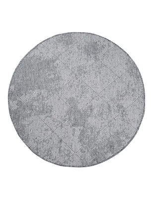 Funkcjonalny dywan okrągły na zewnątrz i do wnętrz, dwustronny DUO 58450 Szary