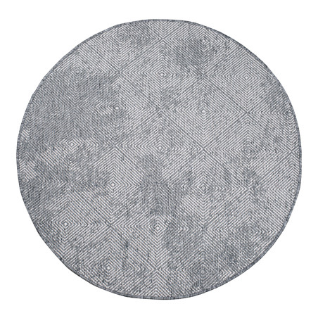 Funkcjonalny dywan okrągły na zewnątrz i do wnętrz, dwustronny DUO 58450 Szary