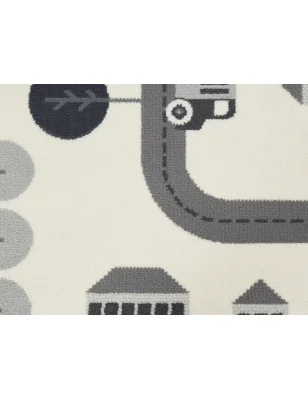 Dywan Dziecięcy Ulice Drogi Adventures 105529 Kremowy – aranżacja w salonie