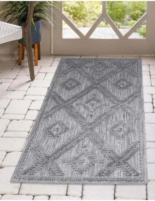 Dywan na zewnątrz i do wnętrz romby Sanori 4540 Antracyt