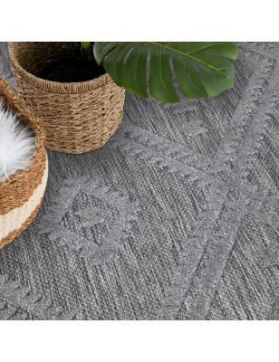 Dywan okrągły na zewnątrz i do wnętrz romby Sanori 4540 Antracyt