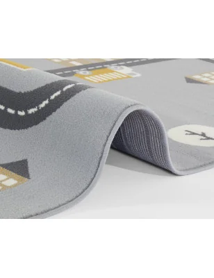 Dywan Dziecięcy Ulice Drogi Adventures 105530 Mouse Mustard – zbliżenie na teksturę – idealny do: do pokoju dziecięcego