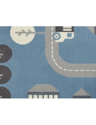 Dywan Dziecięcy Ulice Drogi Adventures 105531 Sky Niebieski – widok z góry