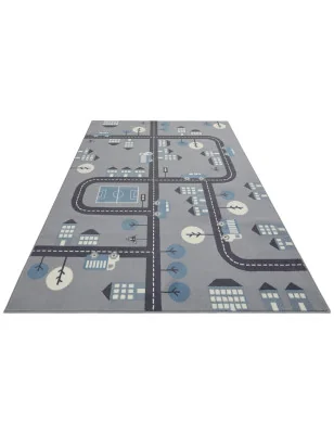 Dywan Dziecięcy Ulice Drogi Adventures 105532 Mouse Niebieski – aranżacja w salonie