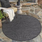 Dywan okrągły na zewnątrz i do wnętrz gładki Paloa 27780 Grafit