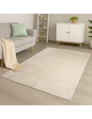 Dywan nowoczesny 3D, miękki Waving 5010 Beż