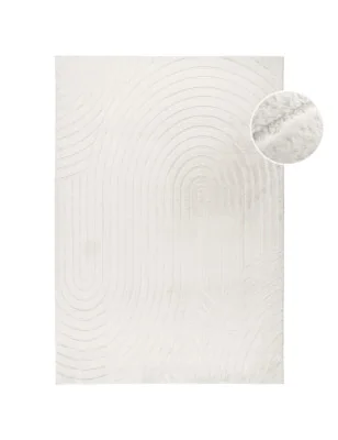Dywan nowoczesny 3D, miękki Waving 5010 Biały/Ivory