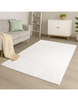 Dywan nowoczesny 3D, miękki Waving 5010 Biały/Ivory