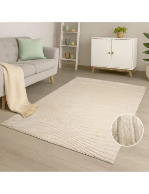 Dywan nowoczesny 3D, miękki Waving 5030 Beż
