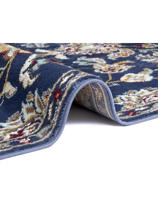 Dywan Klasyczny Luxor 105634 Niebieski – zbliżenie na teksturę – idealny do: do przedpokoju