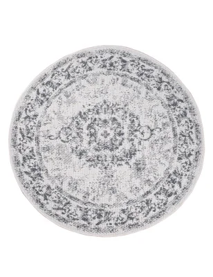 Funkcjonalny dywan okrągły na zewnątrz i do wnętrz, dwustronny DUO 55770 Szary(24h)