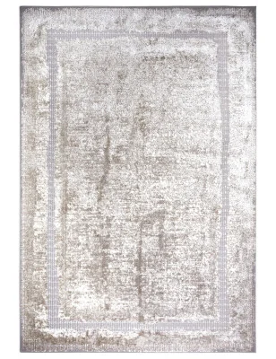 Dywan Glamour Ramki Shine Hh 105919 Kremowy Srebrny – widok ogólny – wzór ramka