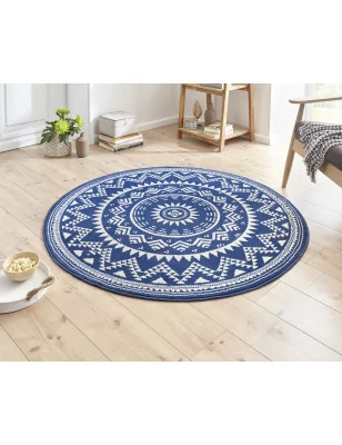 Dywan Nowoczesny Boho Celebration Okrągły 103442 Niebieski – widok z góry