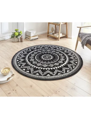 Dywan Nowoczesny Boho Celebration Okrągły 103441 Czarny – widok z góry