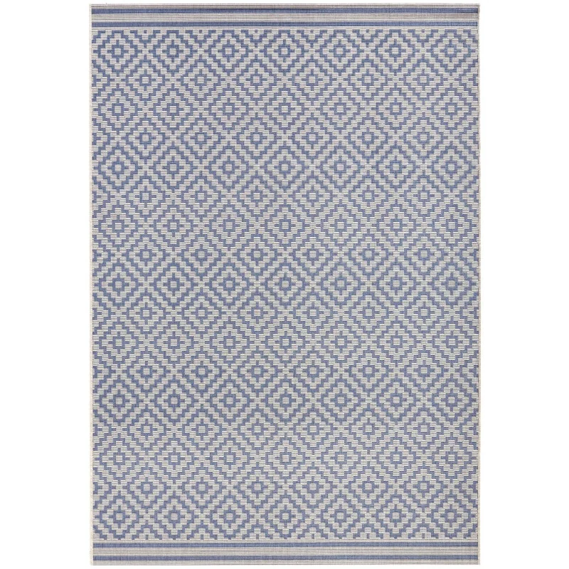 Dywan Zewnętrzny / Płasko Tkany Meadow 102464 Niebieski Kremowy