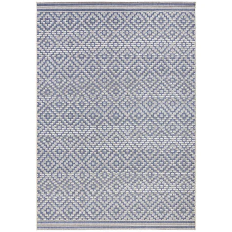 Dywan Zewnętrzny / Płasko Tkany Meadow 102464 Niebieski Kremowy – widok ogólny – wzór skandynawski