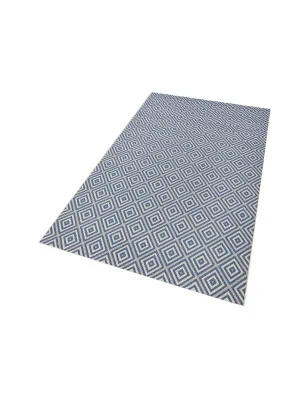 Dywan Zewnętrzny / Płasko Tkany Meadow 102468 Niebieski – aranżacja w salonie