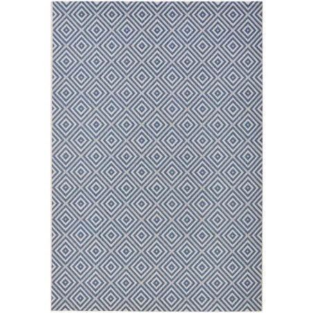 Dywan Zewnętrzny / Płasko Tkany Meadow 102468 Niebieski – widok ogólny – wzór skandynawski