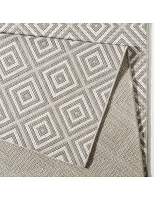 Dywan Zewnętrzny / Płasko Tkany Meadow 102471 Szary – zbliżenie na teksturę – idealny do: na balkon