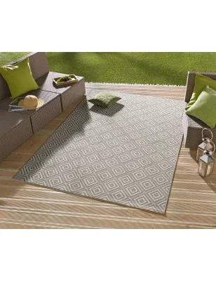 Dywan Zewnętrzny / Płasko Tkany Meadow 102471 Szary – ułożony na podłodze – pasuje do: na balkon