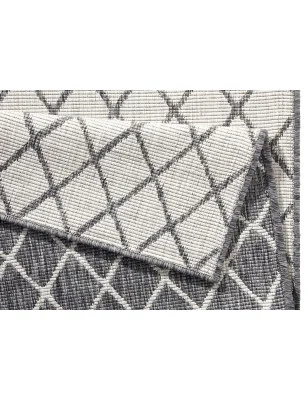 Dywan Dwustronny / Zewnętrzny Twin 103118 Szary Kremowy – nowoczesny design z bliska – styl skandynawski