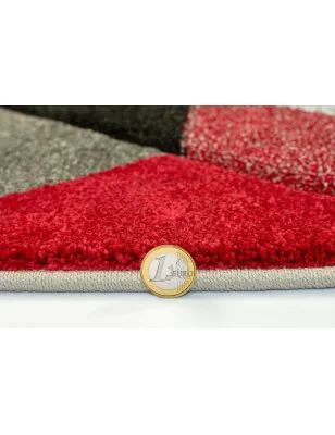 Dywan Nowoczesny Hand Carved Aurora Szary/Czerwony – widok z góry