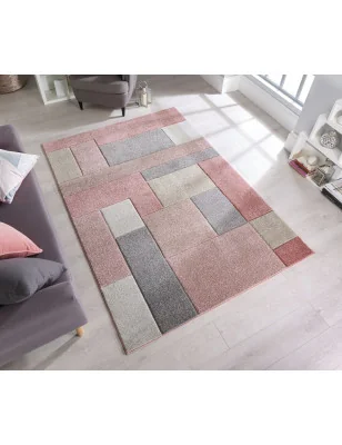 Dywan Nowoczesny Hand Carved Cosmos Dusky Różowy – zbliżenie na teksturę – idealny do: do przedpokoju