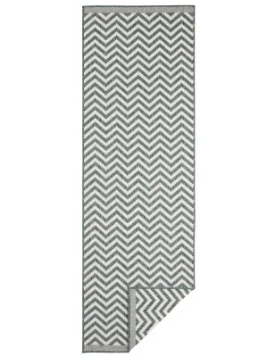 Dywan Dwustronny / Zewnętrzny Zygzag Twinsupreme 103436 Zielony Kremowy – nowoczesny design z bliska – styl skandynawski