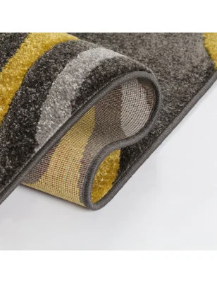 Dywan Nowoczesny Hand Carved Elude Ochre – zbliżenie na teksturę – idealny do: do przedpokoju