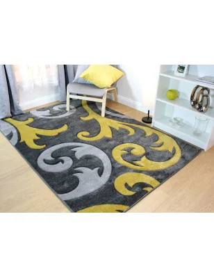 Dywan Nowoczesny Hand Carved Elude Ochre – ułożony na podłodze – pasuje do: do przedpokoju