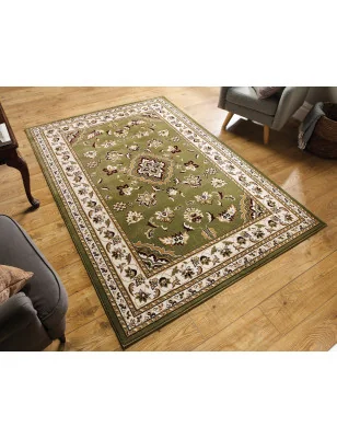 Dywan Klasyczny Sincerity Royale Sherborne Zielony – zbliżenie na teksturę – idealny do: do przedpokoju