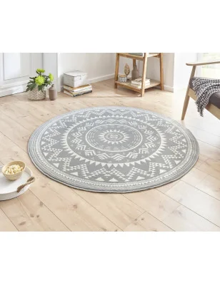 Dywan Nowoczesny Boho Celebration Okrągły 103444 Szary – widok z góry