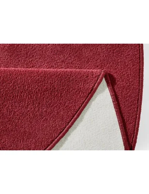 Dywan Jednokolorowy Fancy Okrągły 103012 Czerwony – zbliżenie na teksturę – idealny do: do sypialni