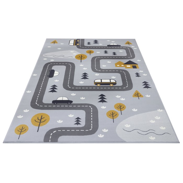 Dywan Dziecięcy Ulice Drogi Adventures 104535 Grey Mustard