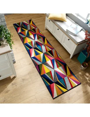 Chodnik Nowoczesny Spectrum Danza Wielokolorowy – zbliżenie na teksturę – idealny do: do przedpokoju