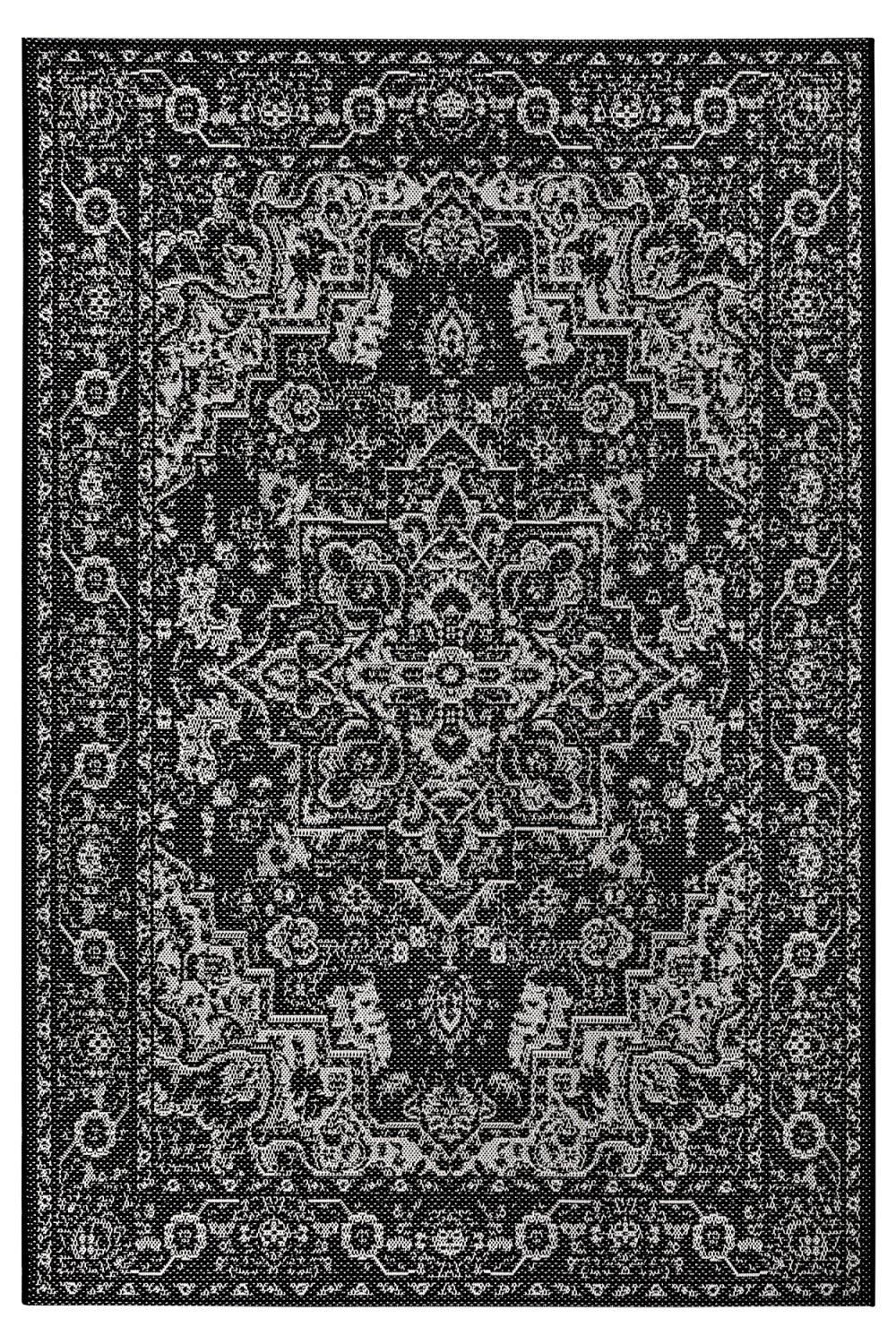 Dywan Zewnętrzny / Płasko Tkany Flach 104807 Black Cream