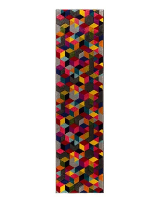 Dywan Nowoczesny Spectrum Dynamic Wielokolorowy – ułożony na podłodze – pasuje do: do przedpokoju