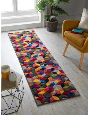 Dywan Nowoczesny Spectrum Dynamic Wielokolorowy – nowoczesny design z bliska – styl geometryczny