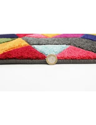 Dywan Nowoczesny Okrągły Spectrum Dynamic Wielokolorowy – aranżacja w salonie