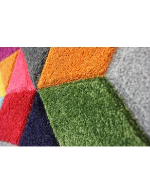 Dywan Nowoczesny Okrągły Spectrum Dynamic Wielokolorowy – detal krawędzi dywanu