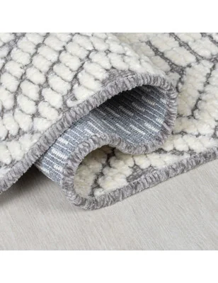 Dywan Szenilowy Etno Boho Verve Jaipur Szary – zbliżenie na teksturę – idealny do: do przedpokoju