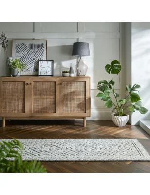 Dywan Szenilowy Etno Boho Verve Jaipur Szary – aranżacja w salonie