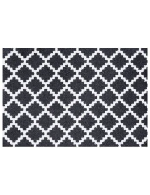 Mata Wejściowa Czarno Biała Home 103156 Czarny Biały – detal krawędzi dywanu