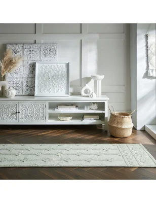 Dywan Szenilowy Etno Boho Verve Shyla ivory – nowoczesny design z bliska – styl retro