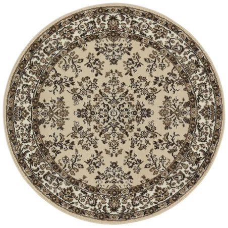 Dywan Klasyczny Welurowy Kurzflor Okrągły 104355 İvory – widok ogólny